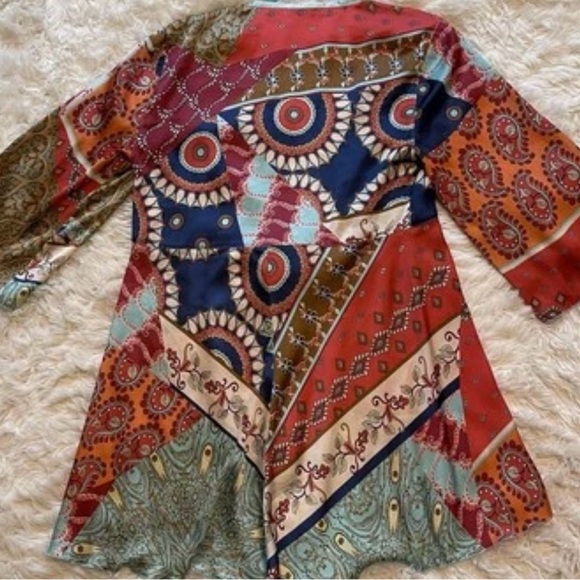 Cabi Patchwork Paisley Tie-Front Kimono Top Boho Festival Scarf Print Small‎ - Picture 4 of 7